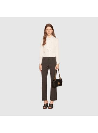 #443497 Gucci 2019 GG Marmont Small Matelassé Shoulder Bag-Black