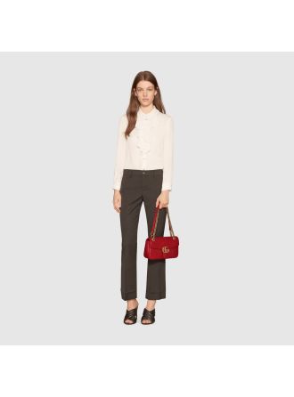 #443497 Gucci 2019 GG Marmont Small Matelassé Shoulder Bag-Red
