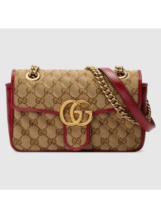 #446744 Gucci GG Marmont Mini Bag-Beige/ebony