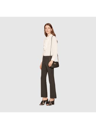 #448065 Gucci 2019 GG Marmont Matelassé Mini Bag-Black