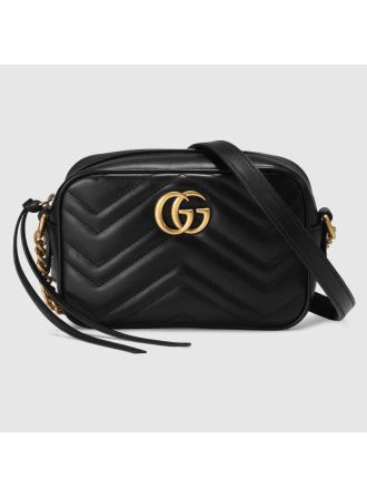 #448065 Gucci 2019 GG Marmont Matelassé Mini Bag-Black