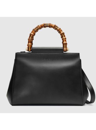 #459076 Gucci 2018 Premium Original Leather Nymphaea Small Top Handle Bag-Black