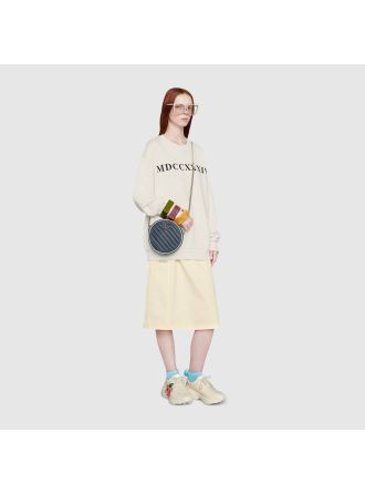 #550154 Gucci GG Marmont Mini Round Shoulder Bag-Blue