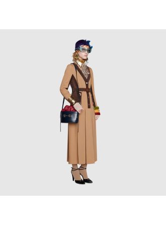 #602118 Gucci 1955 Horsebit Bucket Bag-Black/Red