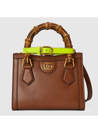#655661 Gucci Diana Mini Tote Bag-Brown