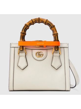 #655661 Gucci Diana Mini Tote Bag-White