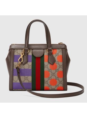 #655661 Gucci GG Supreme Ophidia Mmall Tote Bag-Brown
