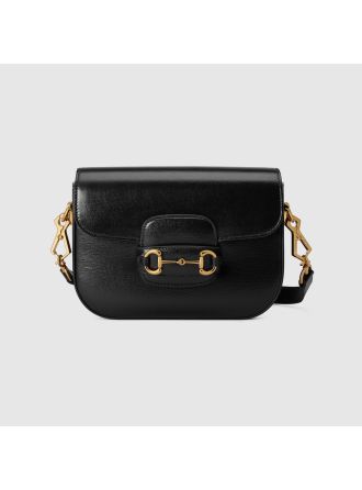 #658574 Gucci GG Supreme Horsebit 1955 Mini Bag-Black