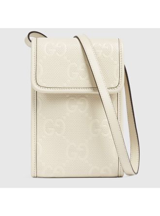 #675181 Gucci GG embossed Mini Bag-White