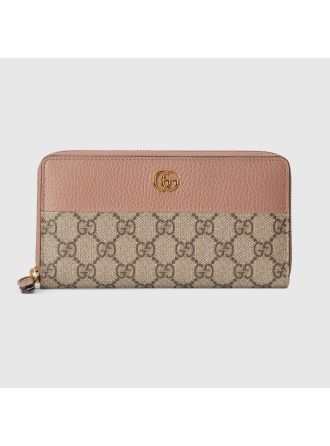#675181 Gucci GG Marmont Zip Around Wallet-Beige