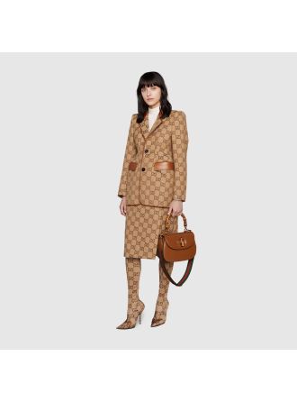 #675797 Gucci Small Top Handle Bag with Bamboo-Brown