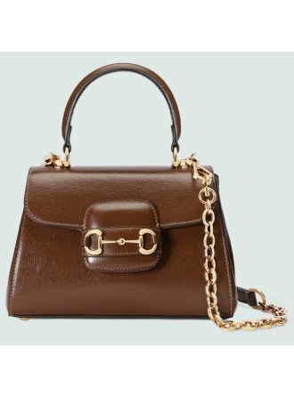#703848 Gucci Horsebit 1955 Mini Bag-Brown