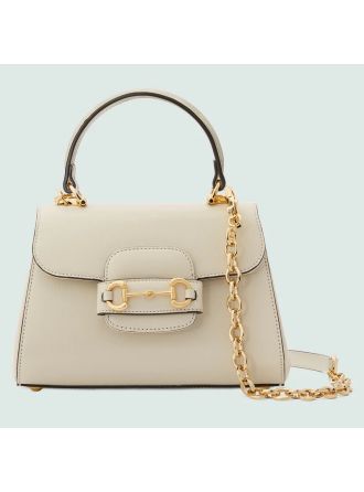 #703848 Gucci Horsebit 1955 Mini Bag-White