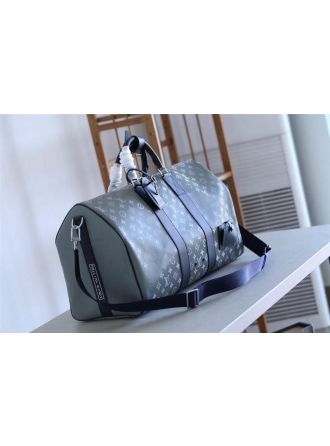 #M43889 Louis Vuitton 2018 Keepall Bandoulière 50-Monogram Titanium