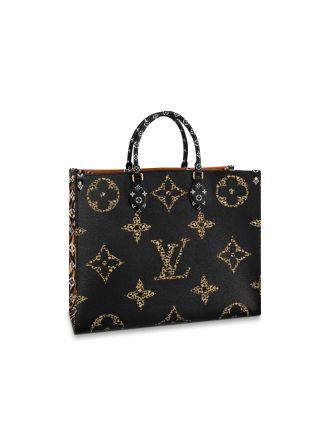 #M44674 Louis Vuitton 2019 Monogram Motif Onthego Tote Bag-Black