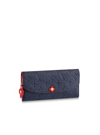 #M63918 Louis Vuitton 2019 Monogram Empreinte Emilie Wallet-Marine Rouge