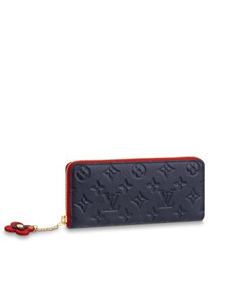 #M63920 Louis Vuitton 2019 Monogram Empreinte Clémence Wallet-Marine Rouge