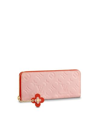 #M64161 Louis Vuitton 2019 Monogram Empreinte Clémence Wallet-Rose Poudre