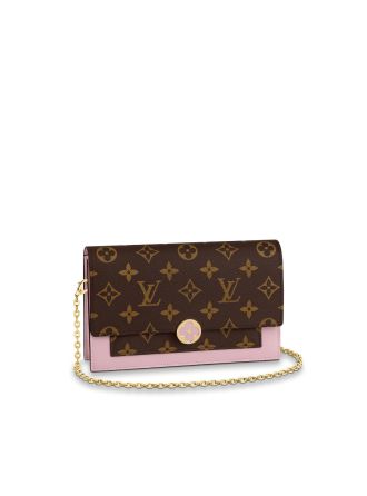 #M67405 Louis Vuitton 2019 Cruise Flore Chain Wallet - Magnolia