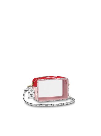 #M67601 Louis Vuitton 2019 Giant/Mini Monogram canvas Beach Pouch-Red