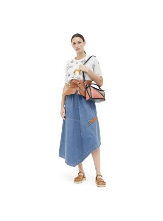 Loewe Puzzle Graphic Small Bag Pink Tulip/Mocca