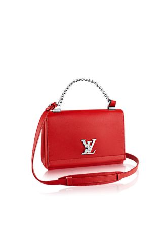 #M51202 Louis Vuitton 2015 Soft Leather Lockme II BB Handbag-Red