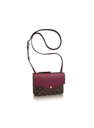 #M50185 Louis Vuitton Monogram Canvas Twinset Cross-body Bag-Aurore