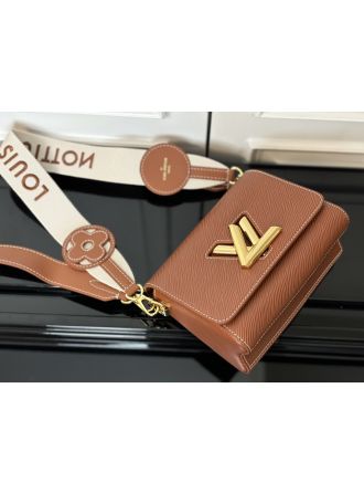 M24758 Louis Vuitton Twist EPI Traveler handbag PM-Brown