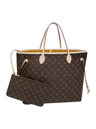 #M40992 Louis Vuitton 2014 New Monogram Neverfull GM / Yellow with Pochette