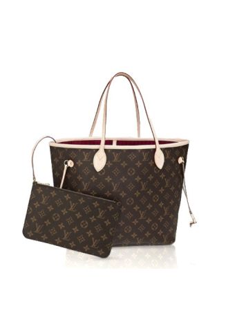 #M40996 Louis Vuitton 2014 New Monogram Neverfull MM/ Red with Pochette