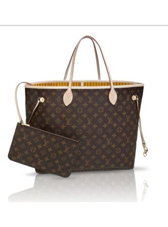 #M40997 Louis Vuitton 2014 New Monogram Neverfull MM / Yellow with Pochette