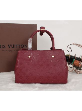 #M41050 Louis Vuitton 2014 Monogram Canvas Montaigne Bag BB- Deep Red
