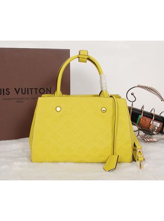 #M41050 Louis Vuitton 2014 Monogram Canvas Montaigne Bag MM-Lemon