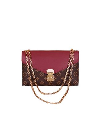 #M41200 Louis Vuitton Pallas Chain Shoulder Bag-Wine Red
