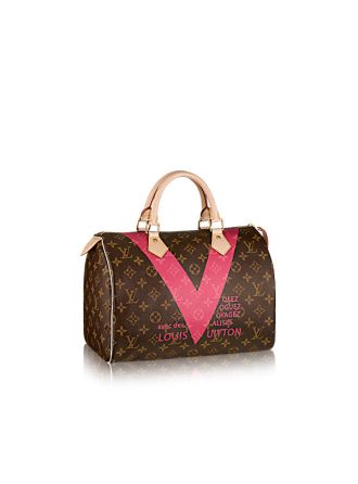 M41533 Louis Vuitton 2015 Summer Monogram V Speedy 30 Handbag-Pink