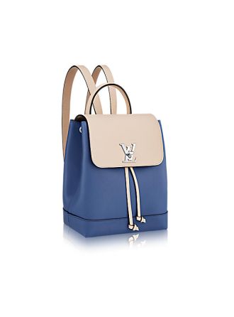 #M41817 Louis Vuitton 2016 Premium Leather Lockme Backpack-Blue