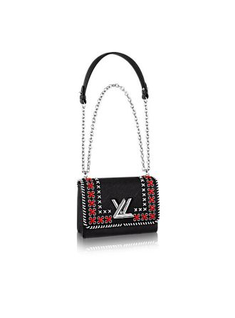 #M42778 Louis Vuitton 2016 Premium Embroidery Epi Twist MM -Black