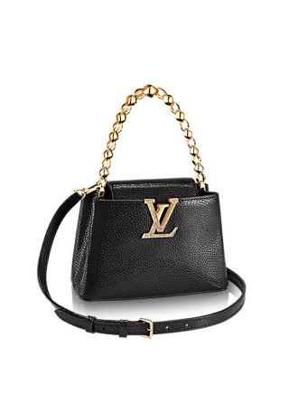 #M42935 Louis Vuitton 2017 Premium Taurillon Leather Capucines Chain Mini Bag-4 Colors