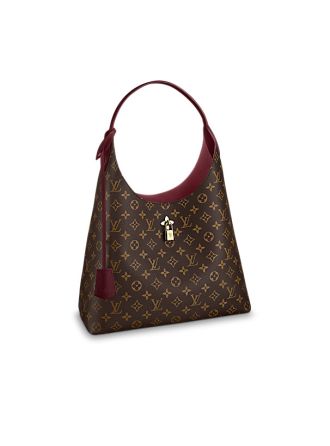 M43547 Louis Vuitton 2018 Premium Flower Monogram Hobo handbag-WineRed
