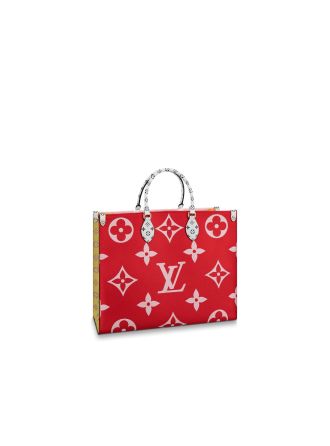 #M44569 Louis Vuitton 2019 Giant/Mini Monogram canvas Onthego Tote Bag-Rouge