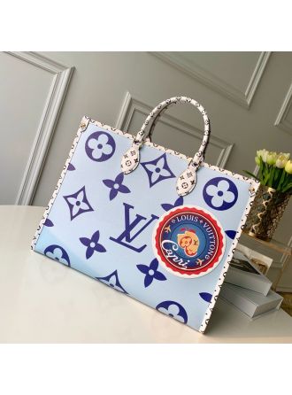 #M44571 Louis Vuitton 2019 Giant/Mini Monogram Hawaii Onthego-Blue