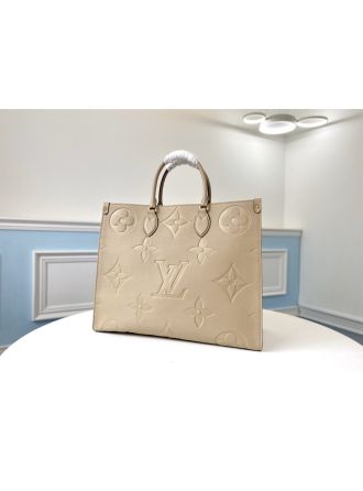 #M44576 Louis Vuitton 2020 Monogram Empreinte Giant Onthego GM-Khaki