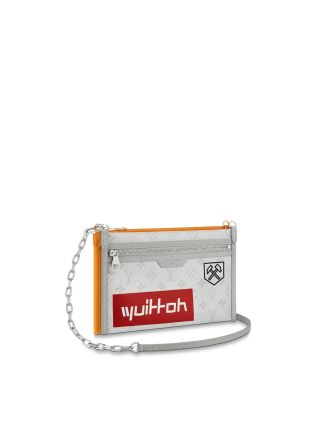 #M44640 Louis Vuitton Ocher Monogram Denim Flat Messenger Bag