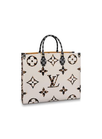 #M44675 Louis Vuitton 2019 Monogram Motif Onthego Tote Bag-Ivoire