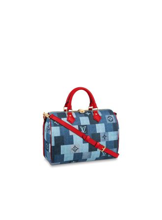 #M45041 Louis Vuitton 2020 Monogram Denim Speedy 30 Bandoulière