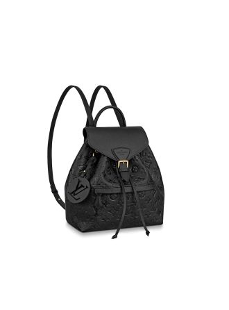 #M45205 Louis Vuitton 2020 Monogram Empreinte Montsouris Backpack-Black