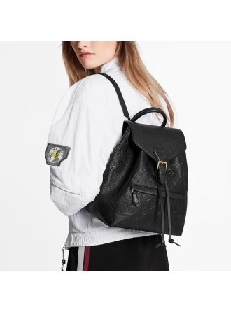 #M45205 Louis Vuitton 2020 Monogram Empreinte Montsouris Backpack-Black