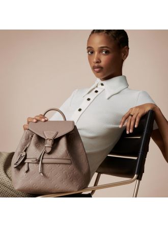 #M45410 Louis Vuitton 2020 Monogram Empreinte Montsouris Backpack-Tourterelle Gray