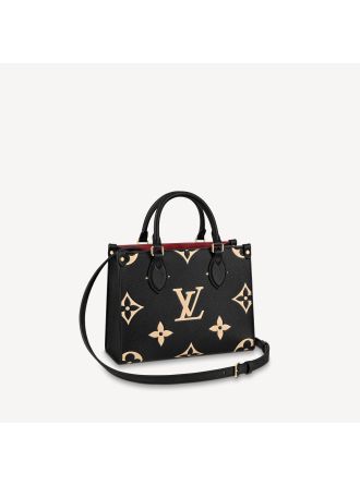 #M45659 Louis Vuitton Medium Bicolor Monogram OnTheGo PM-Black/Beige