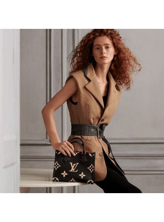 #M45659 Louis Vuitton Medium Bicolor Monogram OnTheGo PM-Black/Beige
